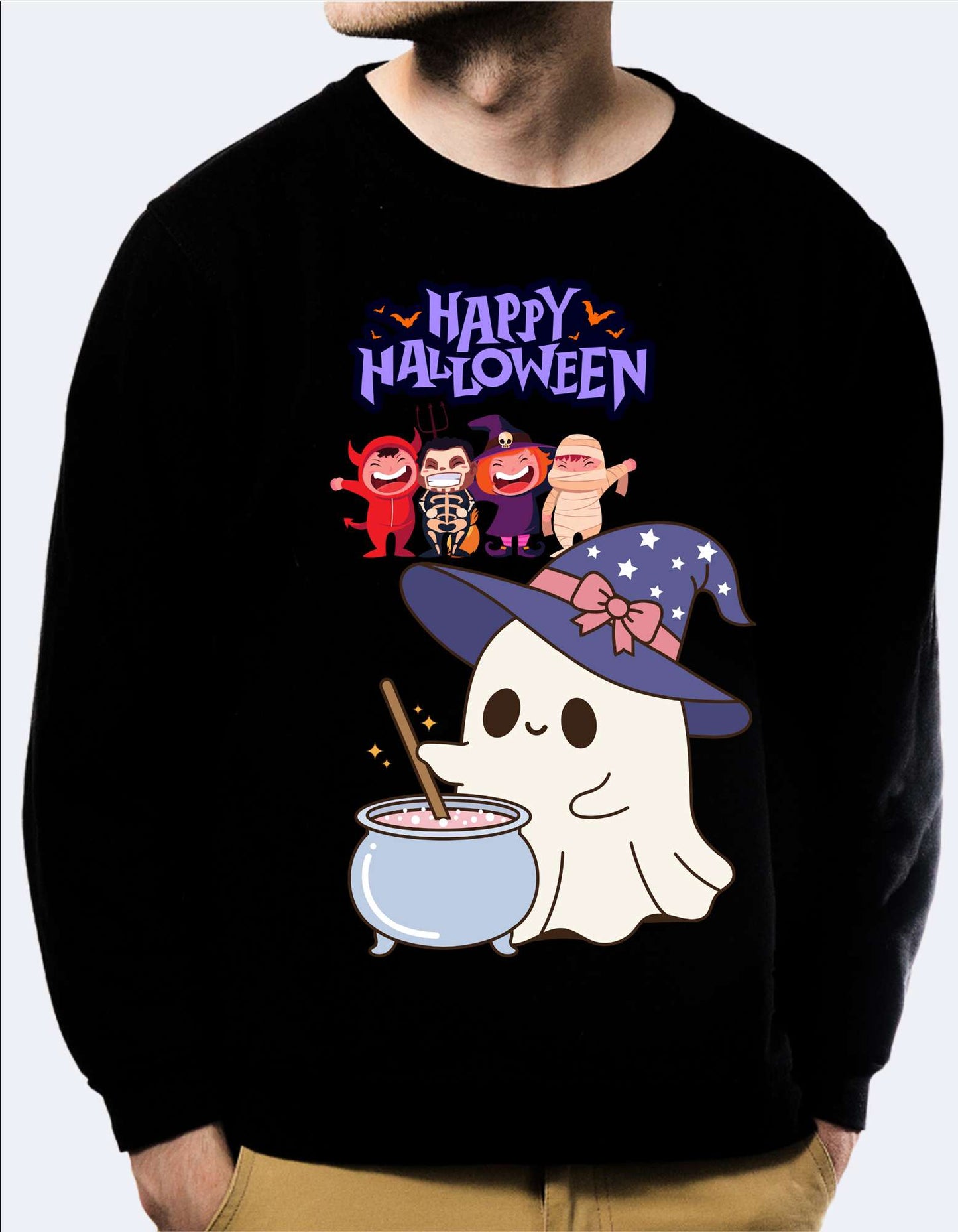 SK Sweatshirt Cute Ghost Witch