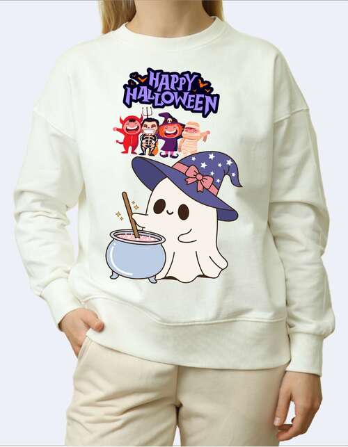 SK Sweatshirt Cute Ghost Witch