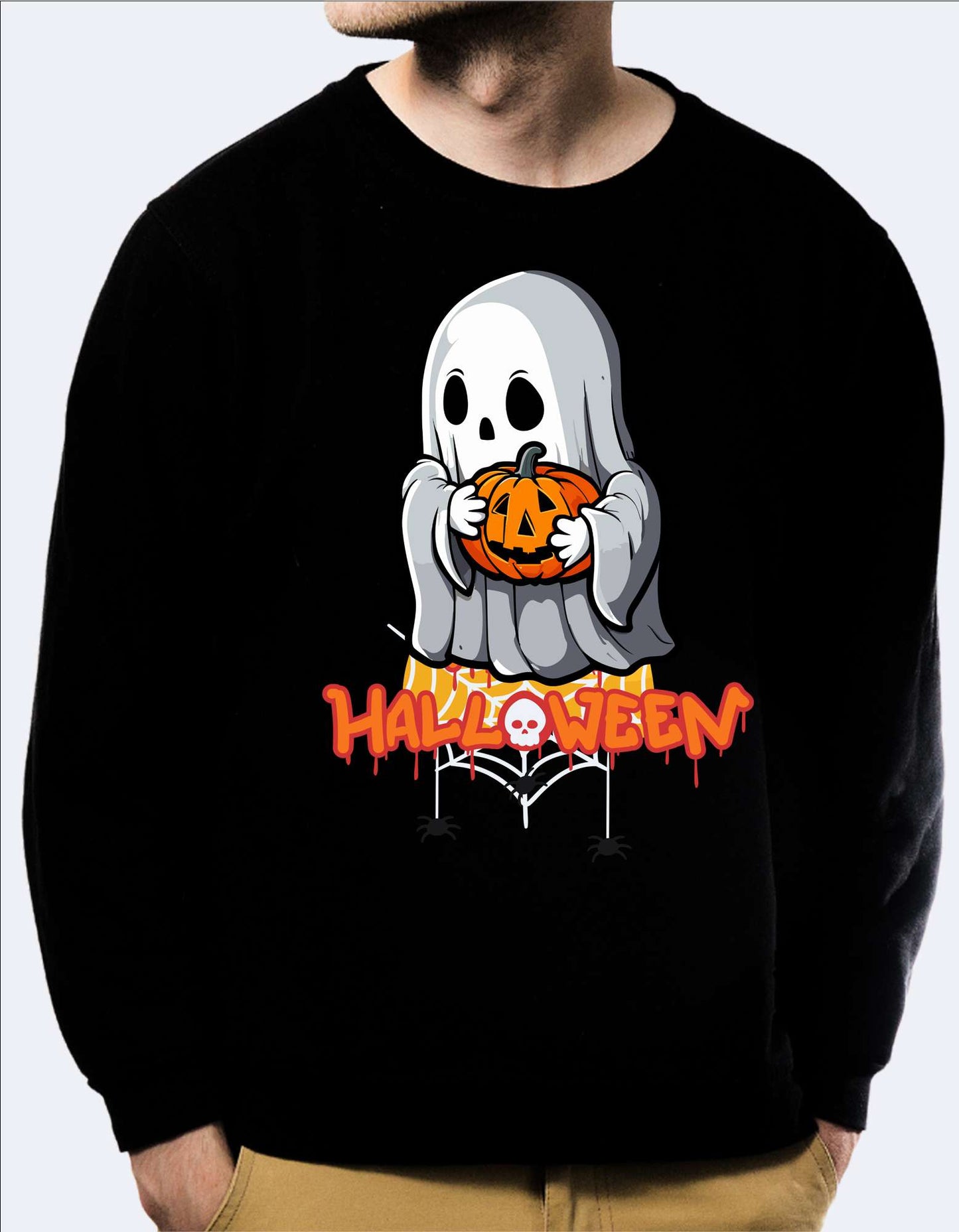 SK Sweatshirt Ghost holding Pumpkin